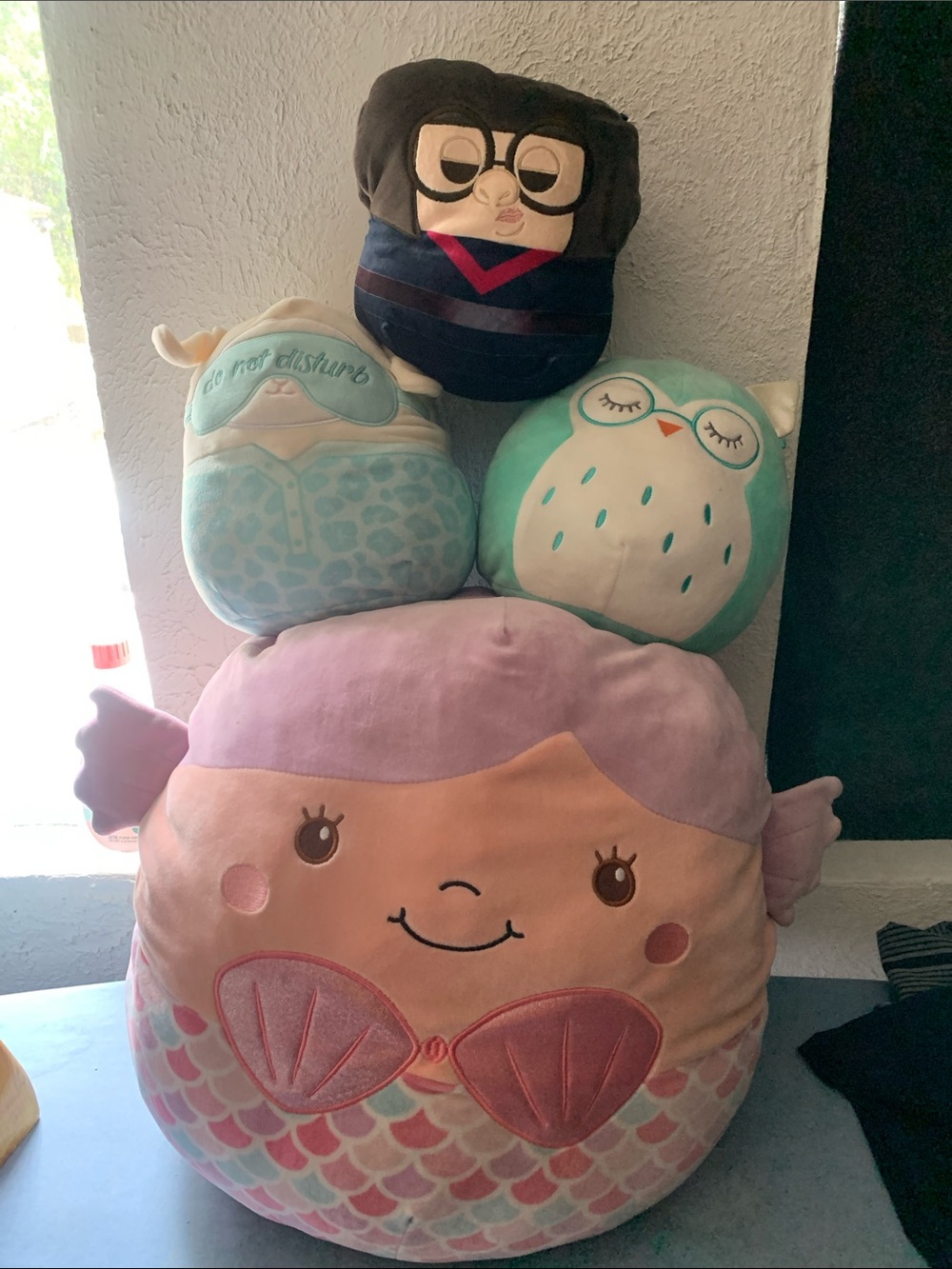 Squishmallows Pastel Mermaid and Aqua Plush Pillow Trio - Pink, Mint, Teal